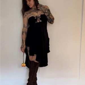 Threaded Intention dress black organic cotton small